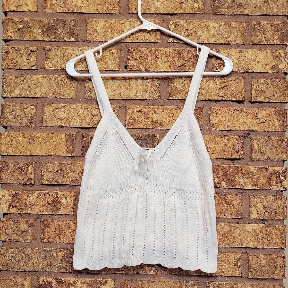 Almost Famous White Knit Camisole Size XL